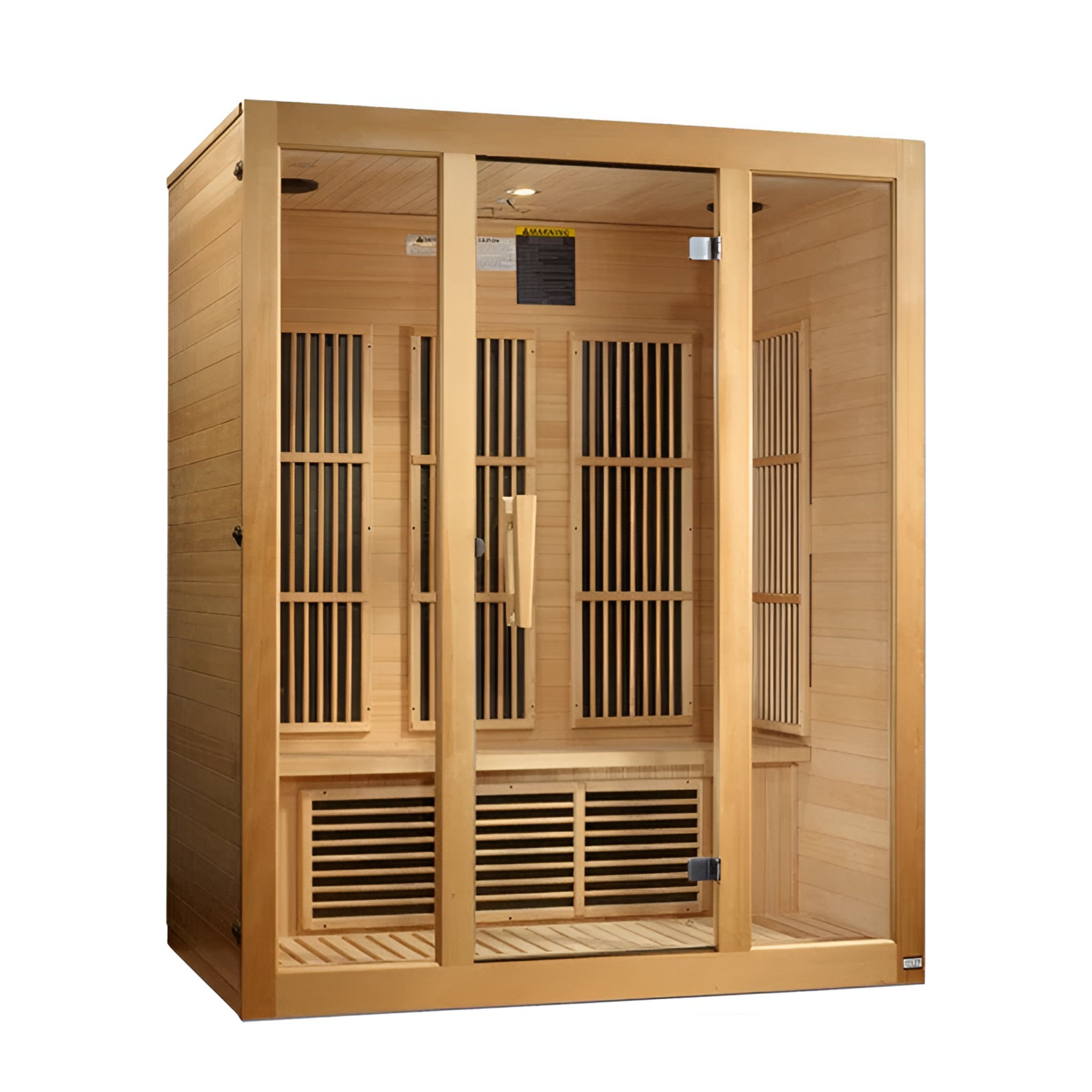 Dynamic Bellevue 3-Person FAR Infrared Sauna with Bluetooth in Canadian Hemlock