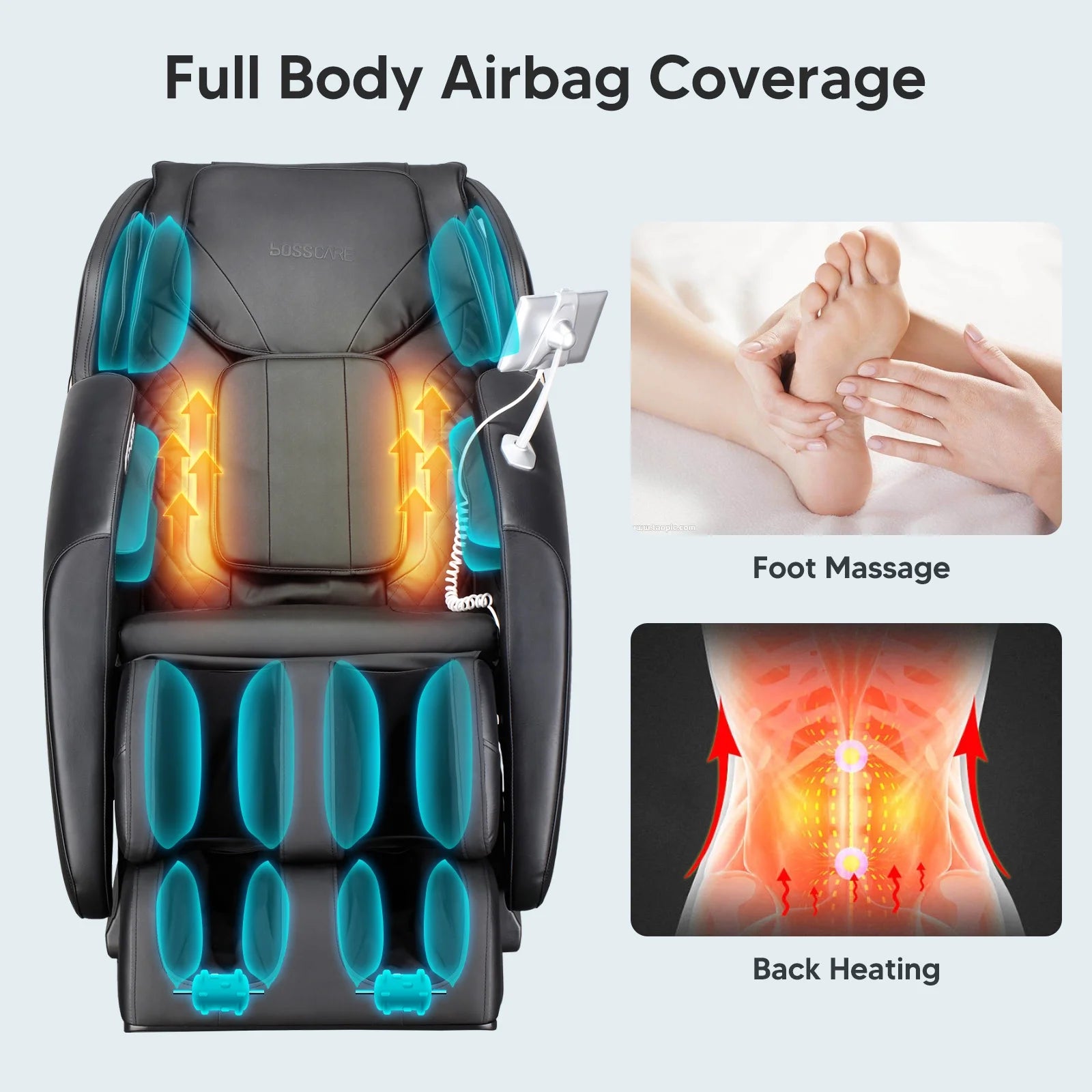 2024 Full Body Zero Gravity Massage Chair with AI Voice, USB Port Shiatsu Recliner Chairs Black