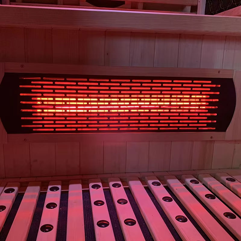 Full Spectrum Infrared Sauna Indoor Red Light Therapy Canadian Hemlock Wood Home Spa Saunas for 2 Person