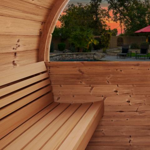 SaunaLife Model E7W 4-Person Outdoor Barrel Sauna