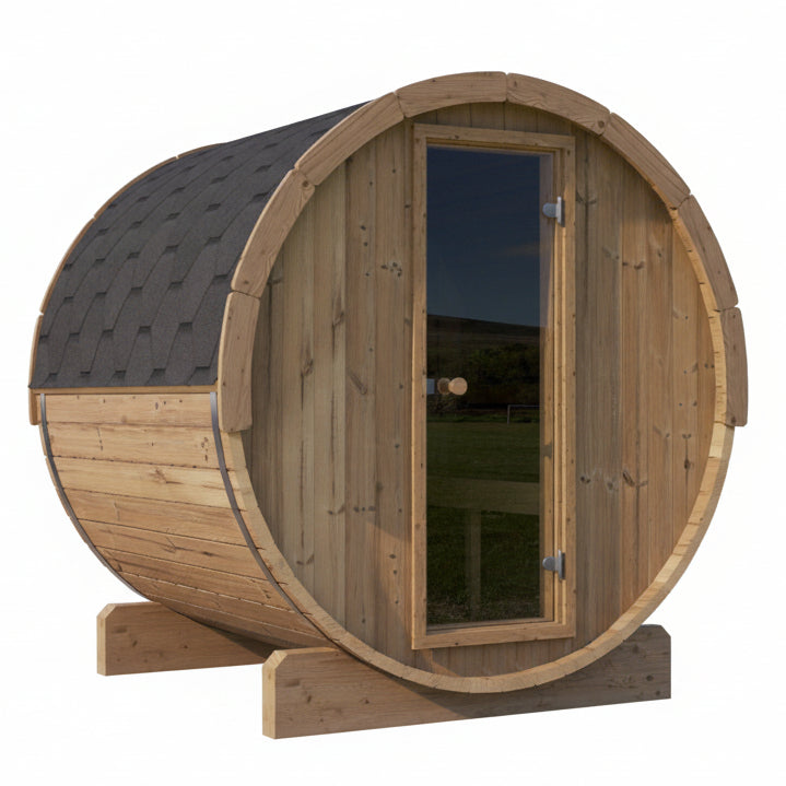 SaunaLife Model E7 4-Person Outdoor Barrel Sauna