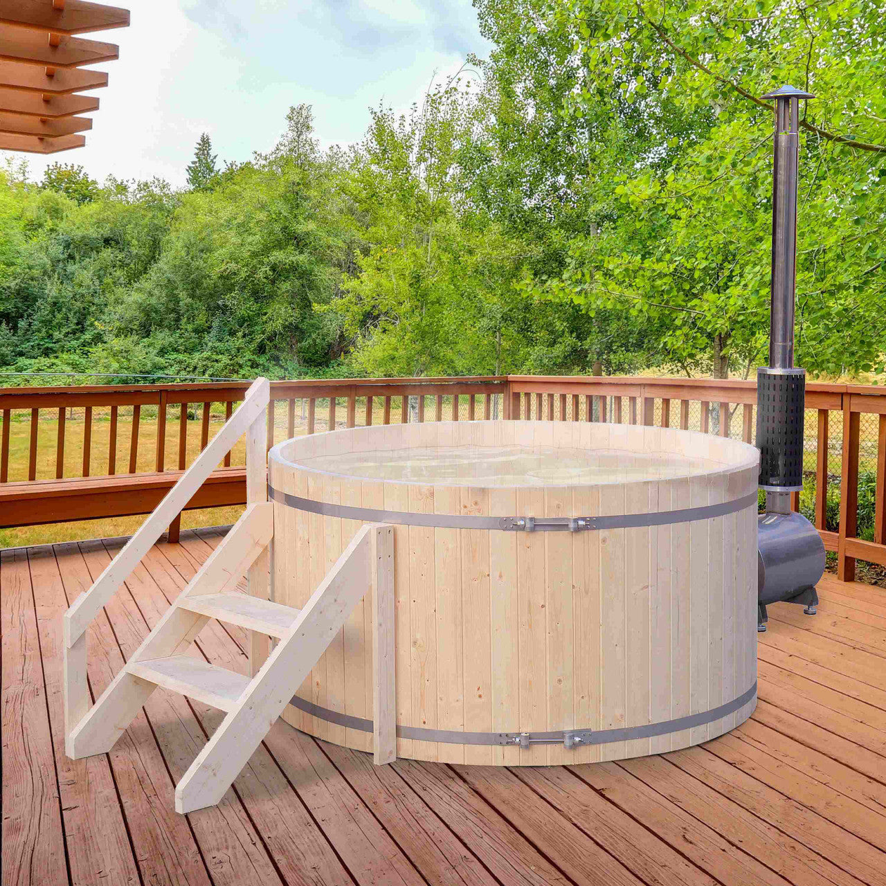 Wood-Fired Pine Hot Tub & Ice Bath – 4-5 Person