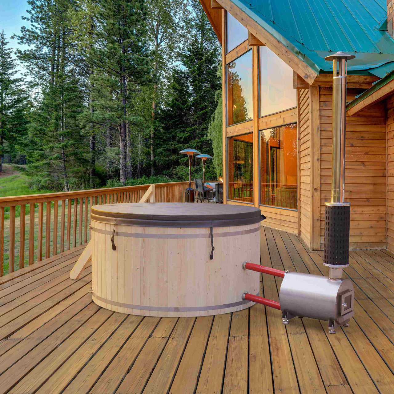 Wood-Fired Pine Hot Tub & Ice Bath – 4-5 Person