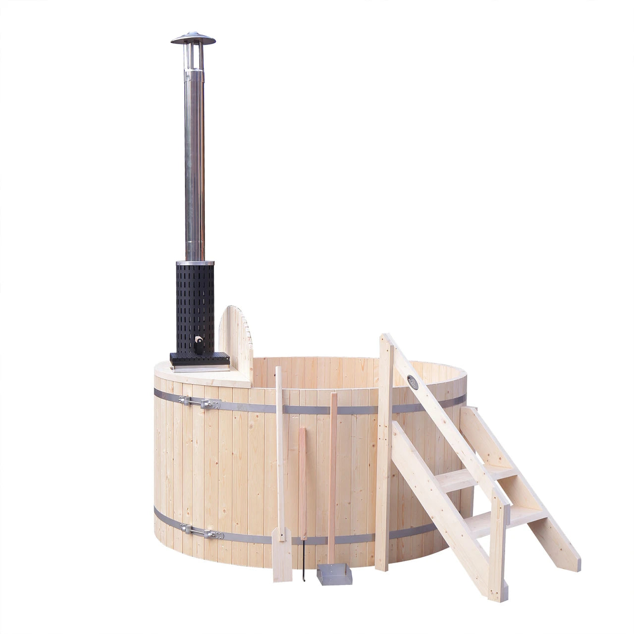 Wood-Fired Pine Hot Tub & Ice Bath with Internal Stove – 4-5 Person