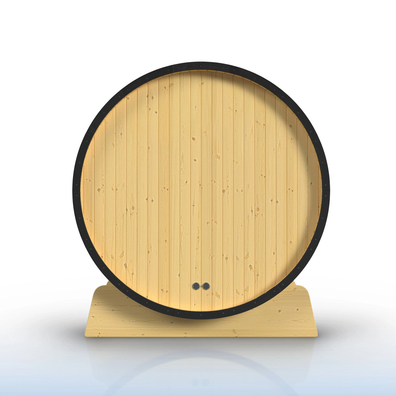 Celasia 3-4 Person Outdoor Finland Pine Traditional Barrel Wet/Dry Sauna with Black Accents