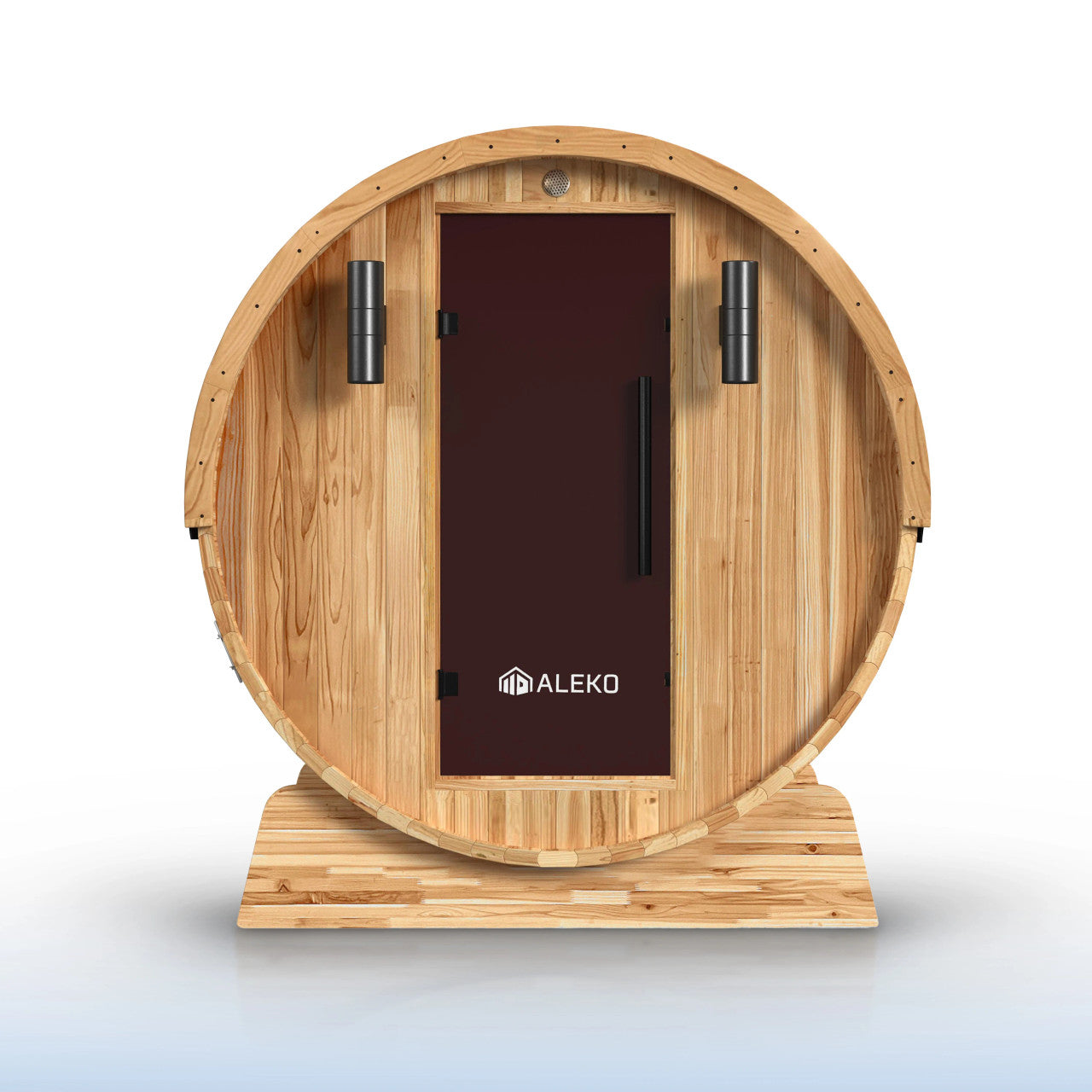 Liatris 6-8 Person Outdoor Red Cedar Traditional Barrel Wet/Dry Sauna with Panoramic Window