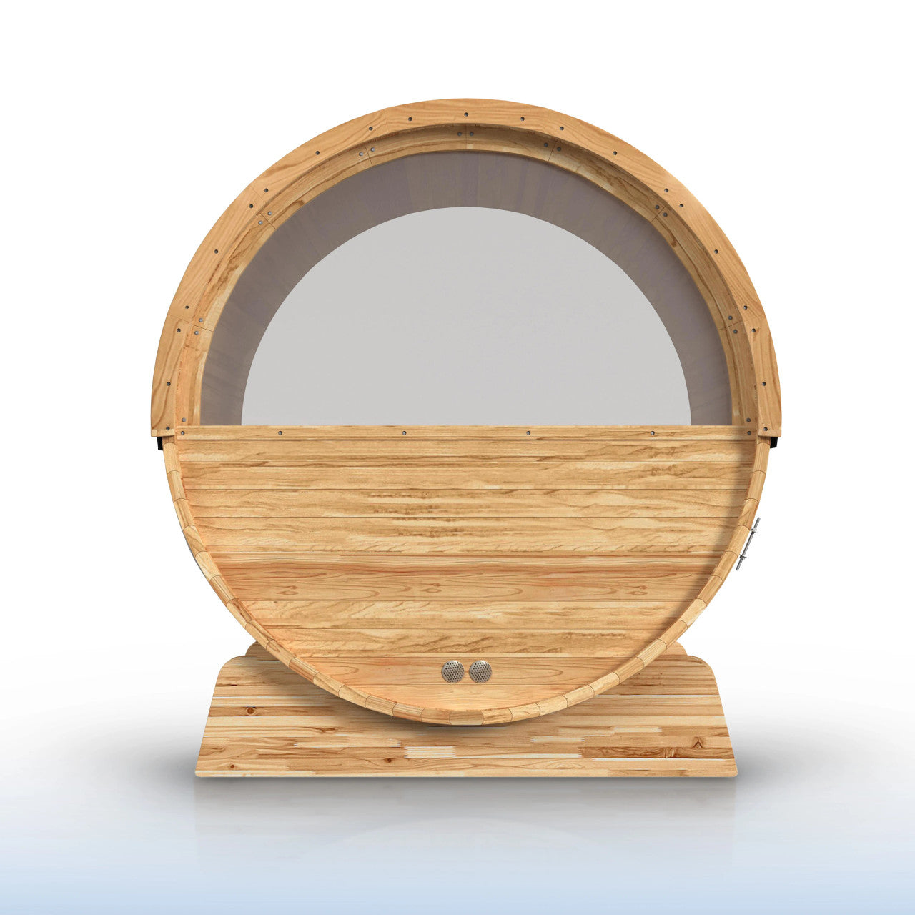 Liatris 6-8 Person Outdoor Red Cedar Traditional Barrel Wet/Dry Sauna with Panoramic Window