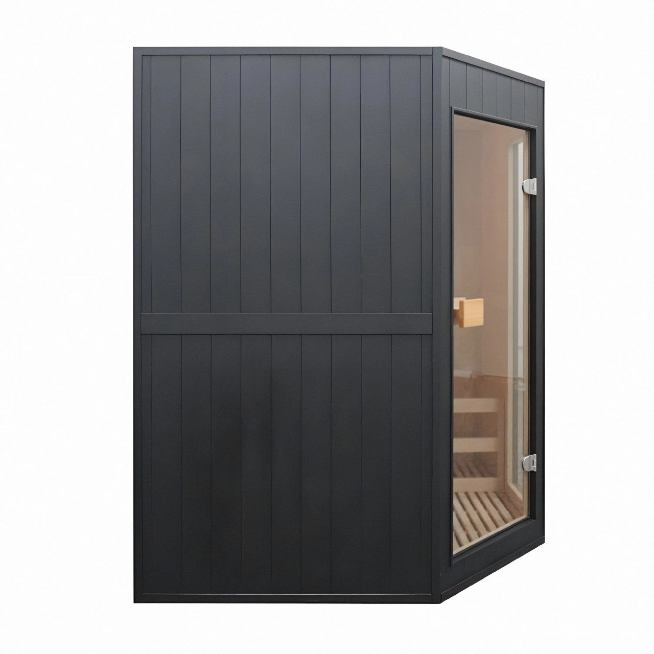 Viola 4-Person Indoor Canadian Hemlock Traditional Wet/Dry Sauna with Black Finish