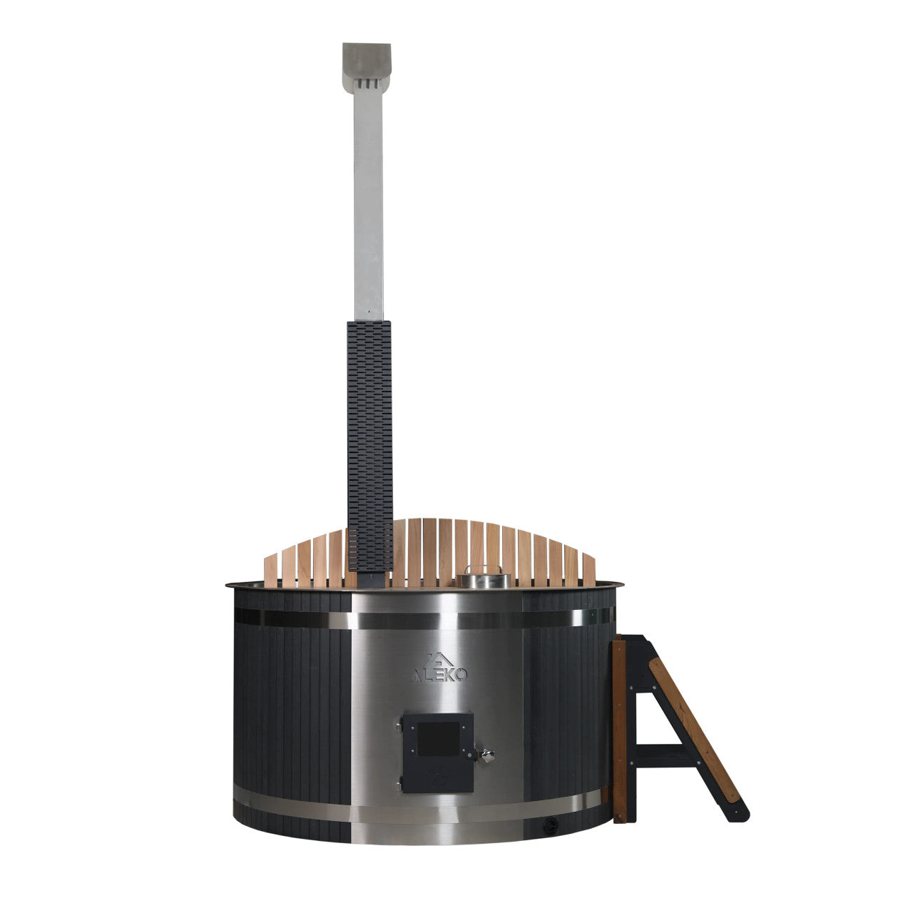 Stainless Steel Hot Tub & Cold Plunge Tub with Wood-Fired Heater – 3-5 People