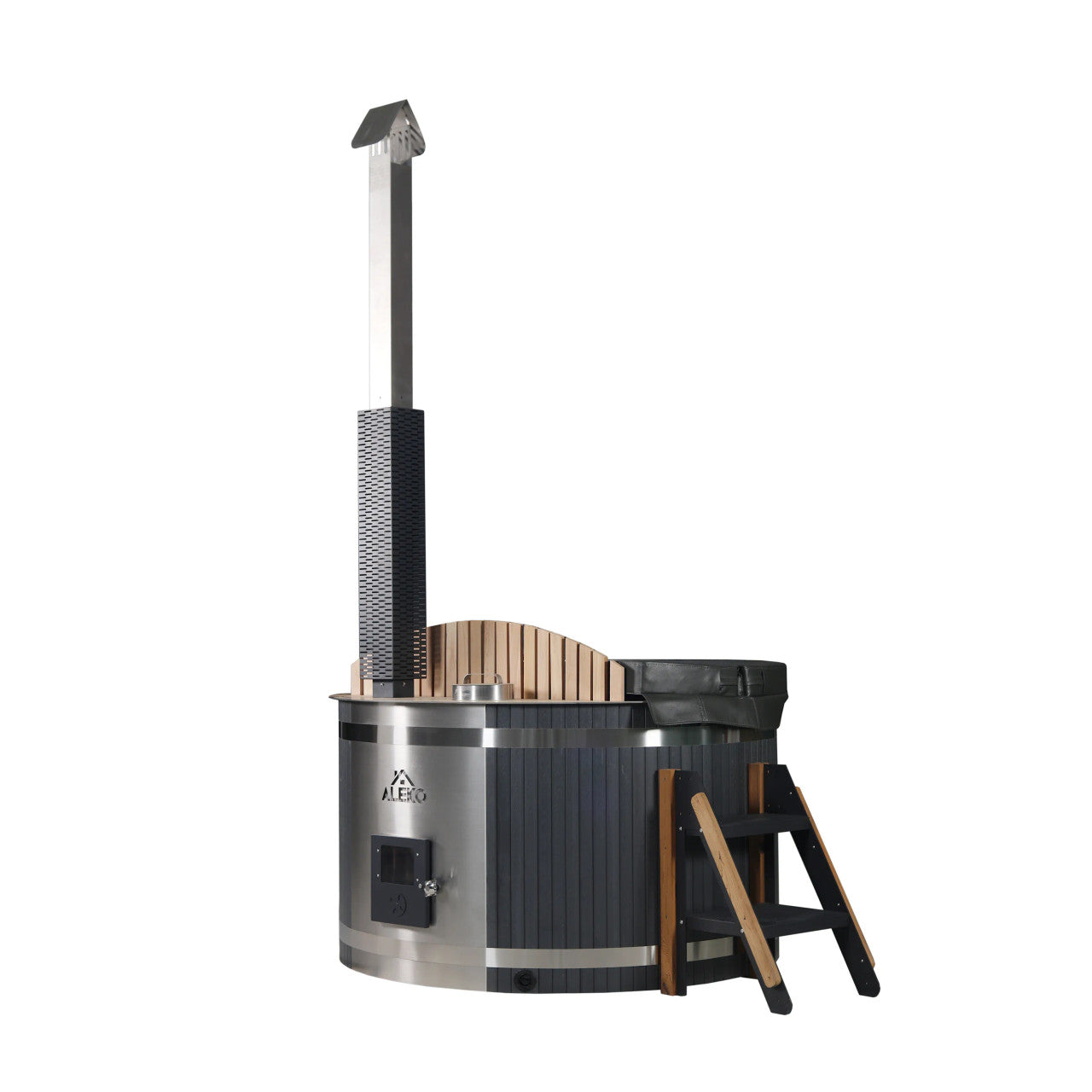 Stainless Steel Hot Tub & Cold Plunge Tub with Wood-Fired Heater – 3-5 People
