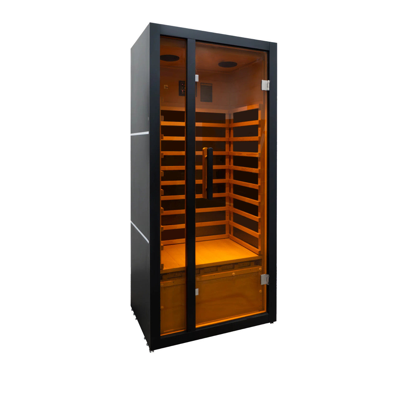 Oasis 1-Person Indoor Canadian Hemlock Infrared Sauna – Black Finish