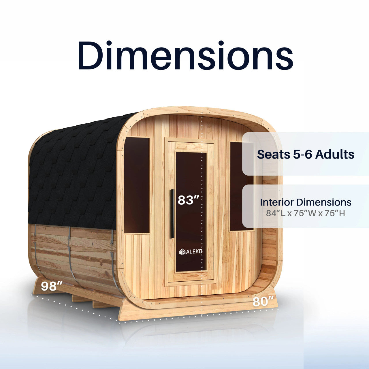 Arnica 6-Person Outdoor Rustic Cedar Traditional Square Wet/Dry Sauna