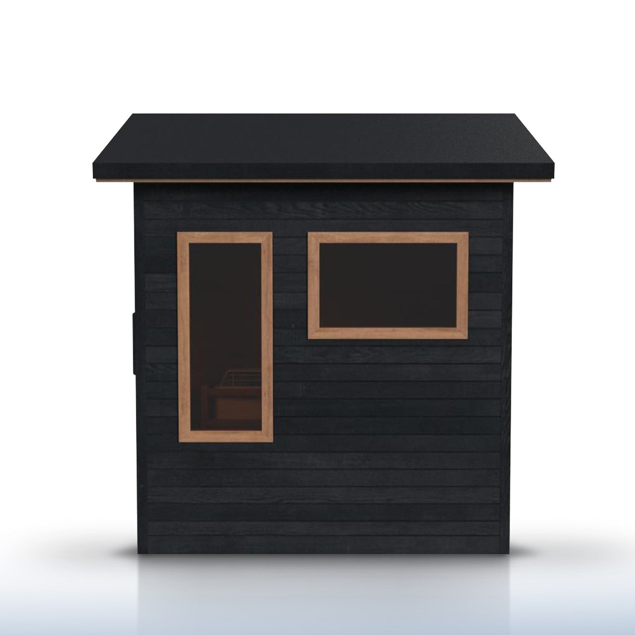Selenia 4-Person Outdoor Red Cedar Traditional Wet/Dry Sauna with Black Accents