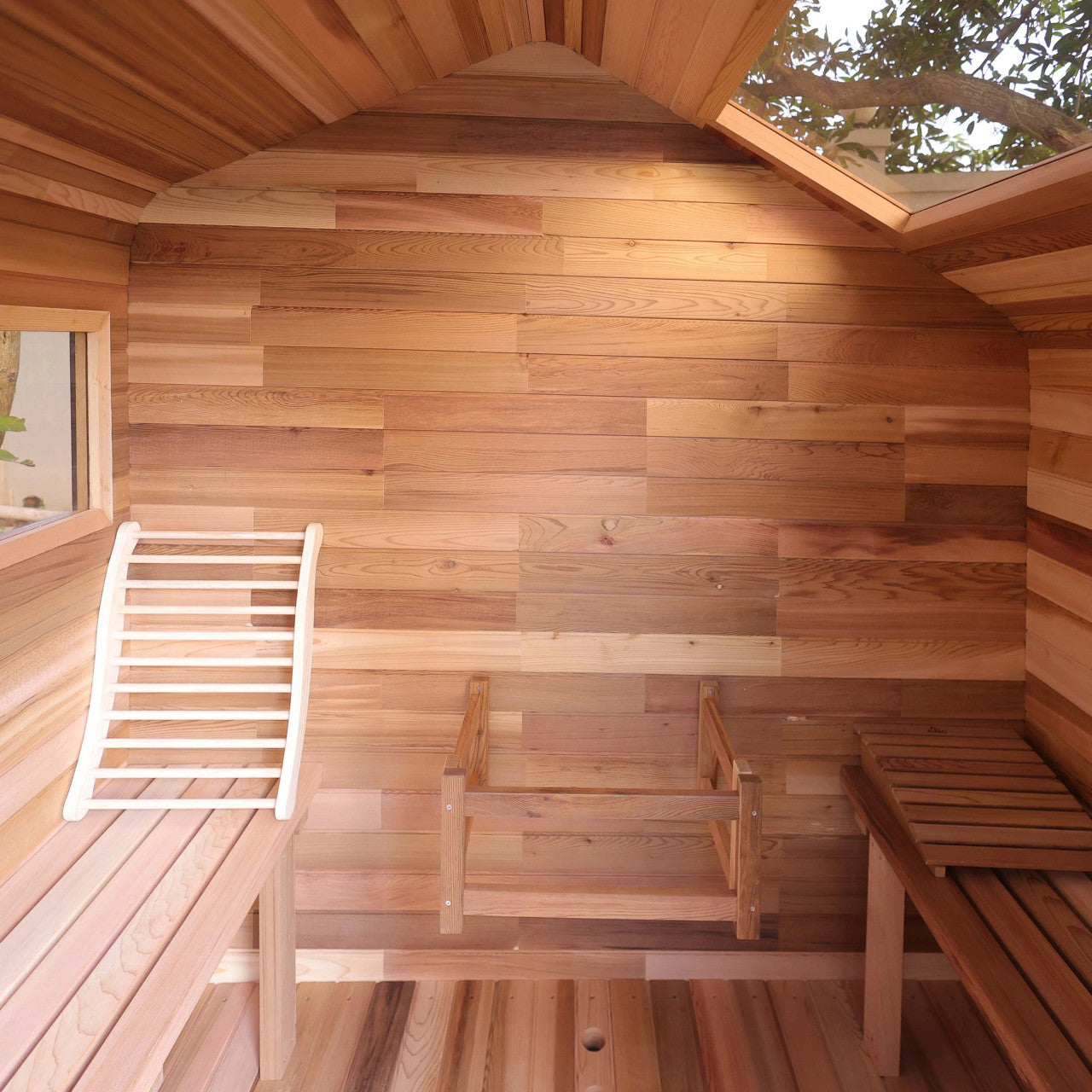 Bluet 6-Person Outdoor Red Cedar Traditional Wet/Dry Sauna with Black Accents