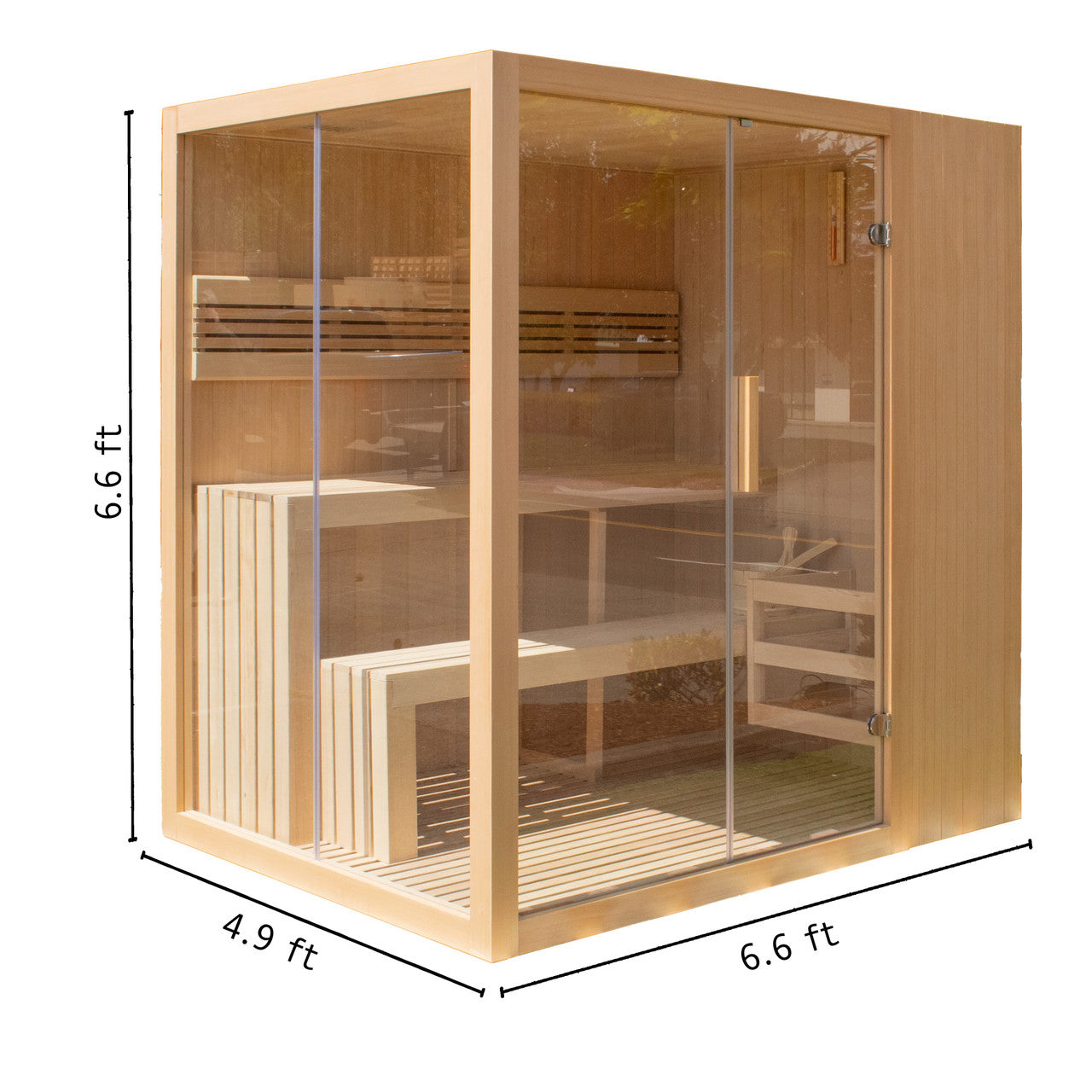 4-Person Indoor Canadian Hemlock Traditional Wet/Dry Sauna with LED Lighting
