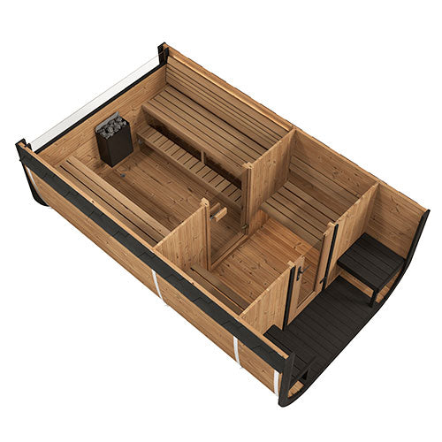 SaunaLife Model CL12GCP 8-Person Outdoor Traditional Sauna
