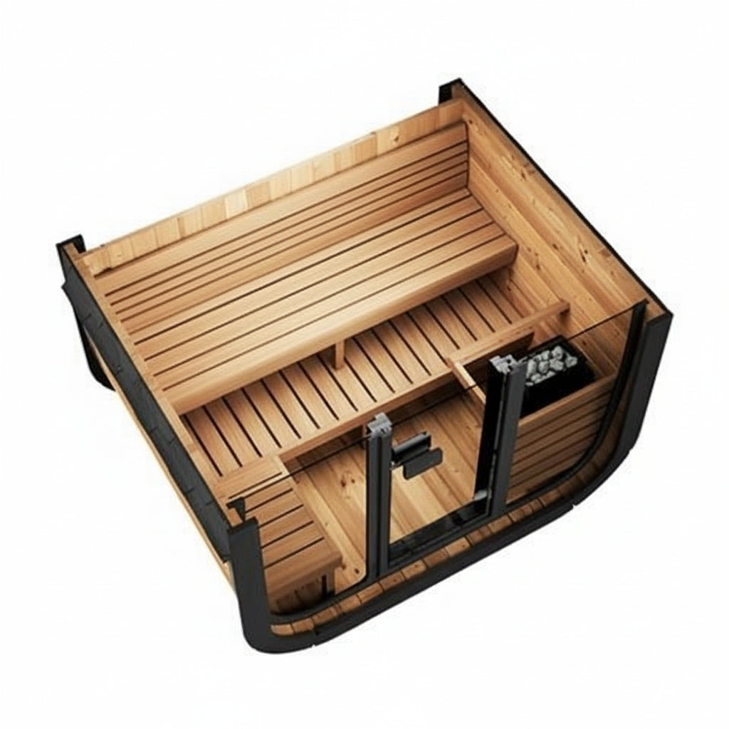SaunaLife Model CL5G 4-Person Outdoor Cube Sauna