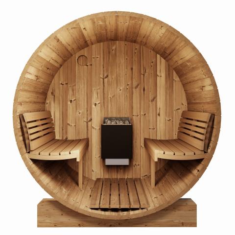 SaunaLife Model E7G 4-Person Outdoor Barrel Sauna