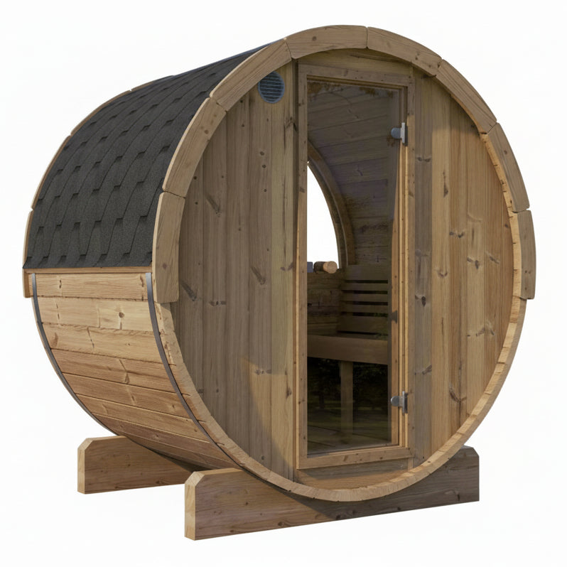 SaunaLife Model E6W 2-Person Outdoor Barrel Sauna