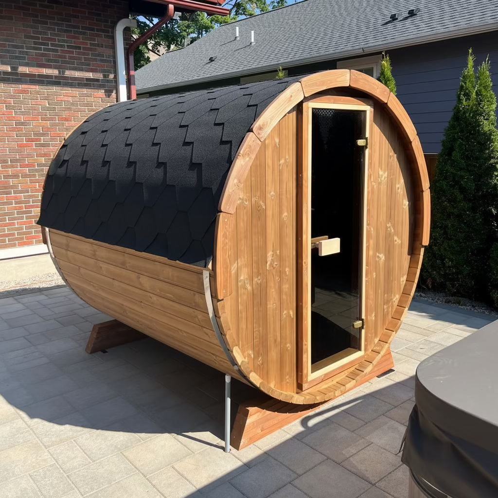 SaunaLife Model E8 6-Person Barrel Sauna
