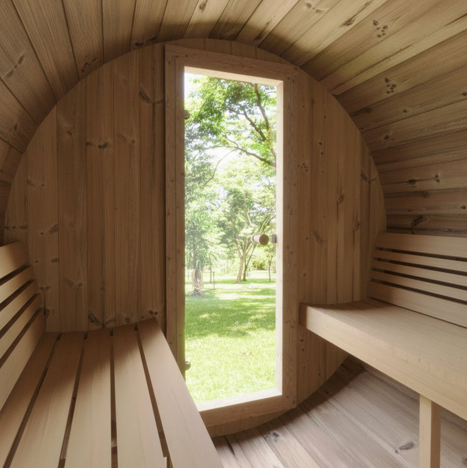 SaunaLife Model E8 6-Person Barrel Sauna
