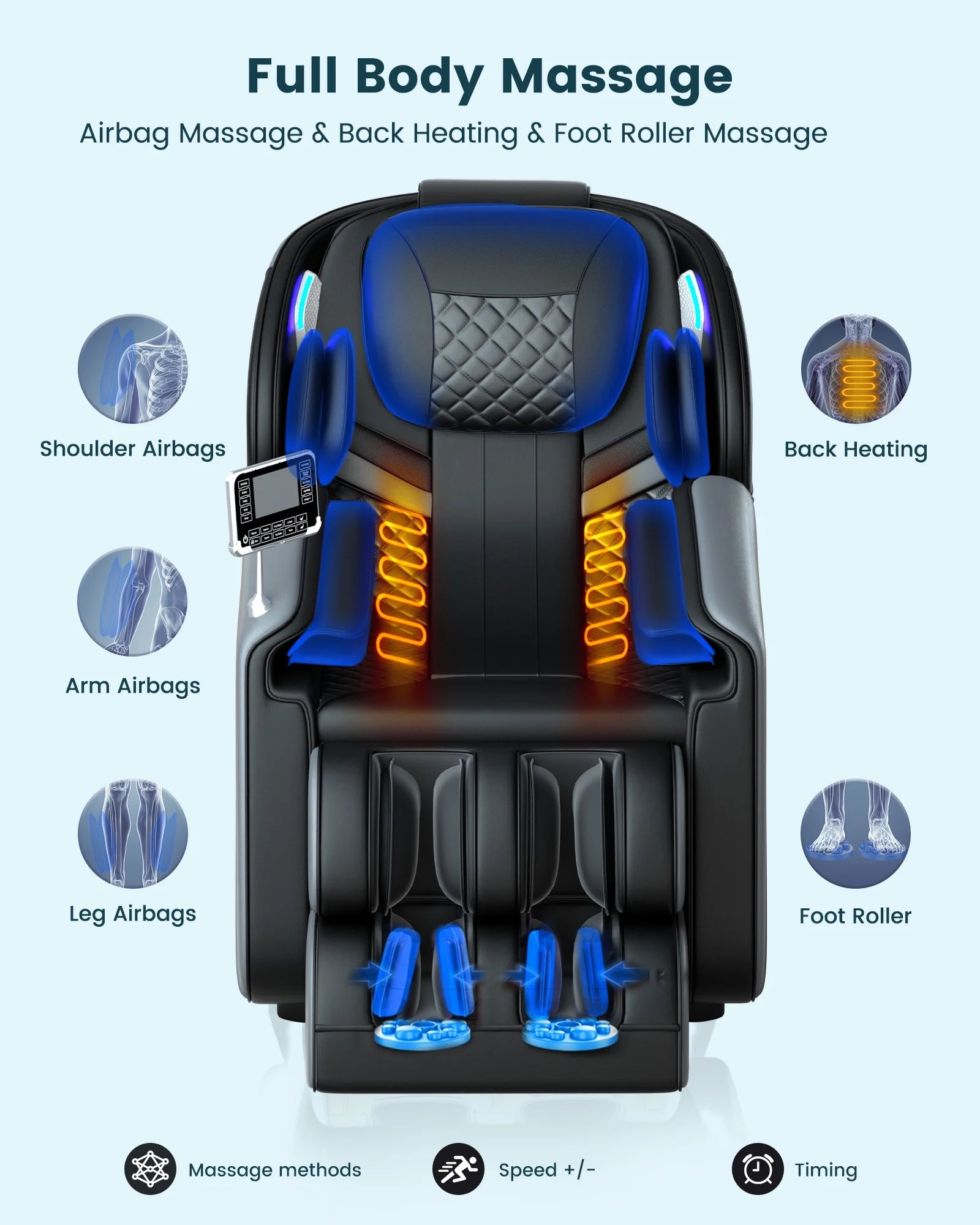 4D Massage Chair, Full Body Recliner with Zero Gravity, Heating