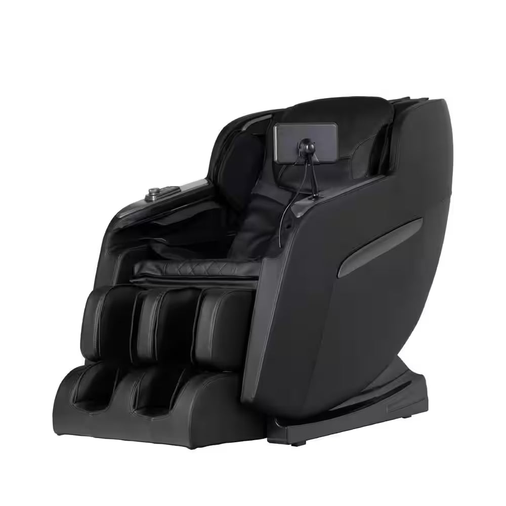 Regal Series Black Faux Leather Reclining 2D Massage Chair with 8 Massage Chair Rollers and 2-Stage Zero Gravity