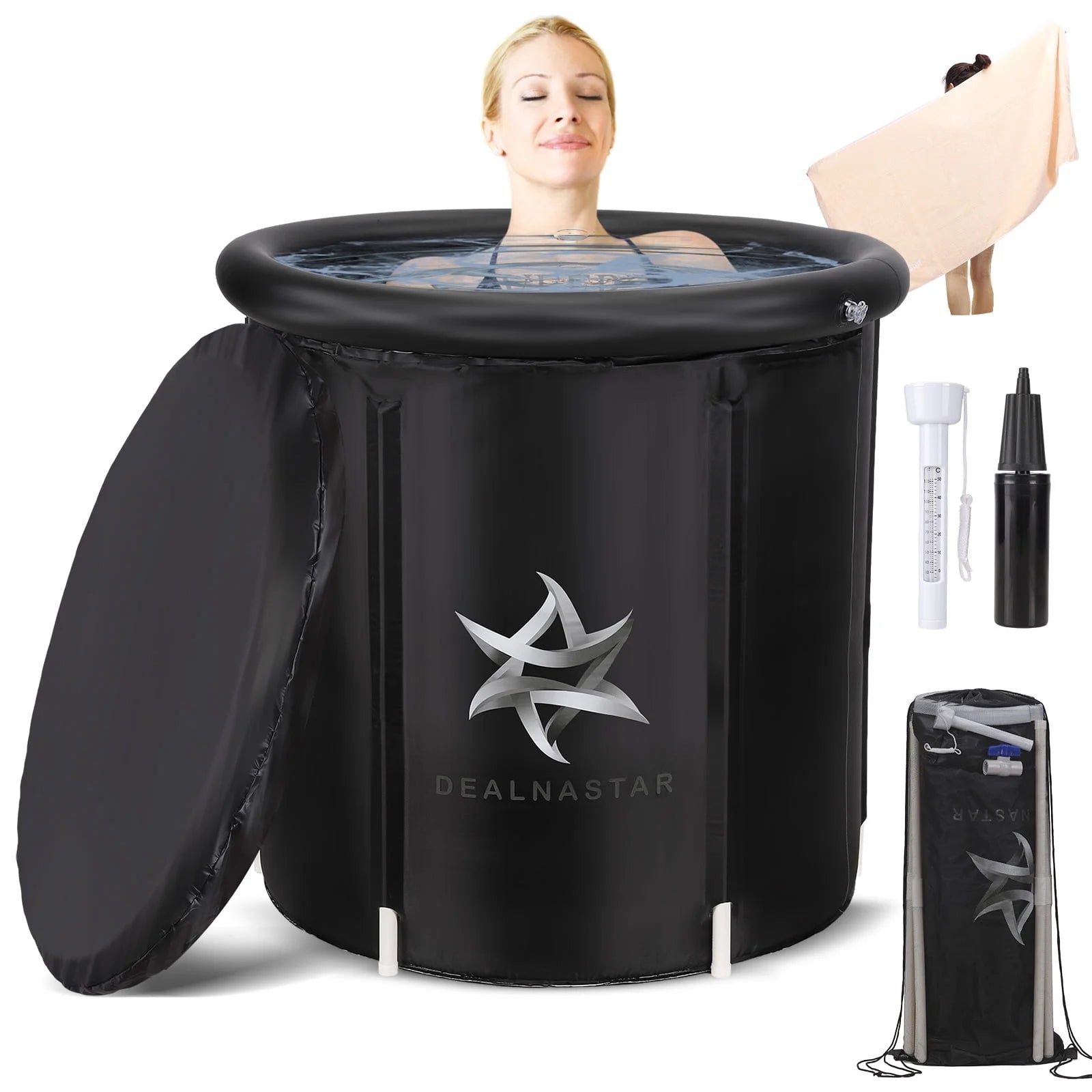 Portable Ice Bath Tub, 88 Gal Cold Plunge for Athletes - Durable Inflatable Design, Indoor/Outdoor Use