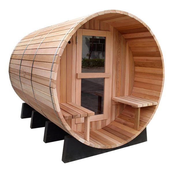 WAJA Cedar Barrel Sauna with Porch