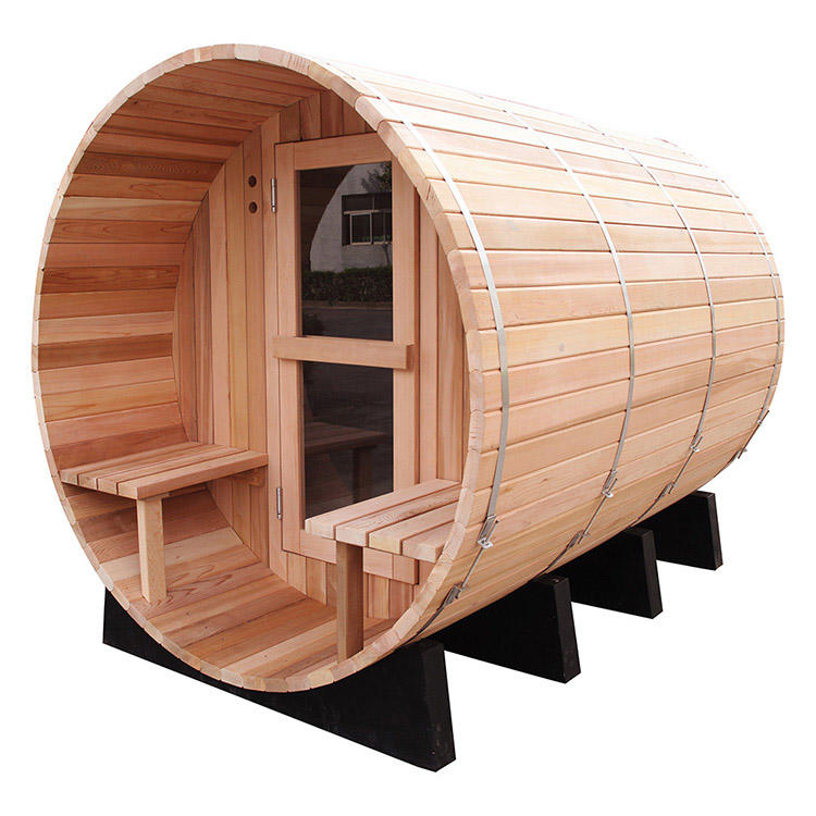 WAJA Cedar Barrel Sauna with Porch
