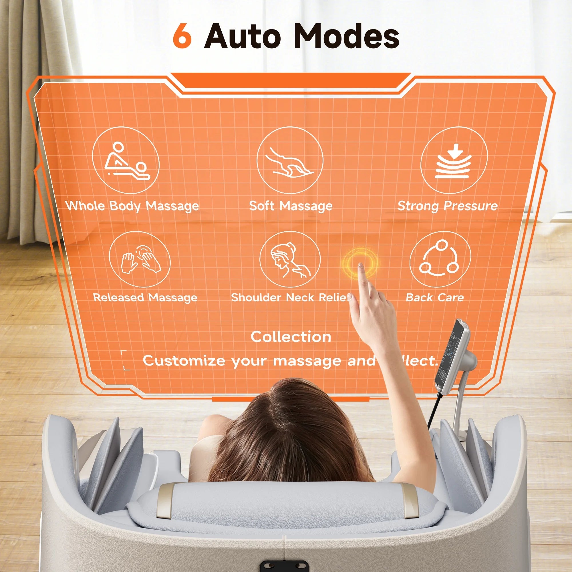 4D Massage Chair Full Body, Zero Gravity Massage Chair with Heat and Foot Massage with Airbags, Kneading, Bluetooth, LCD Touch Control - Beige