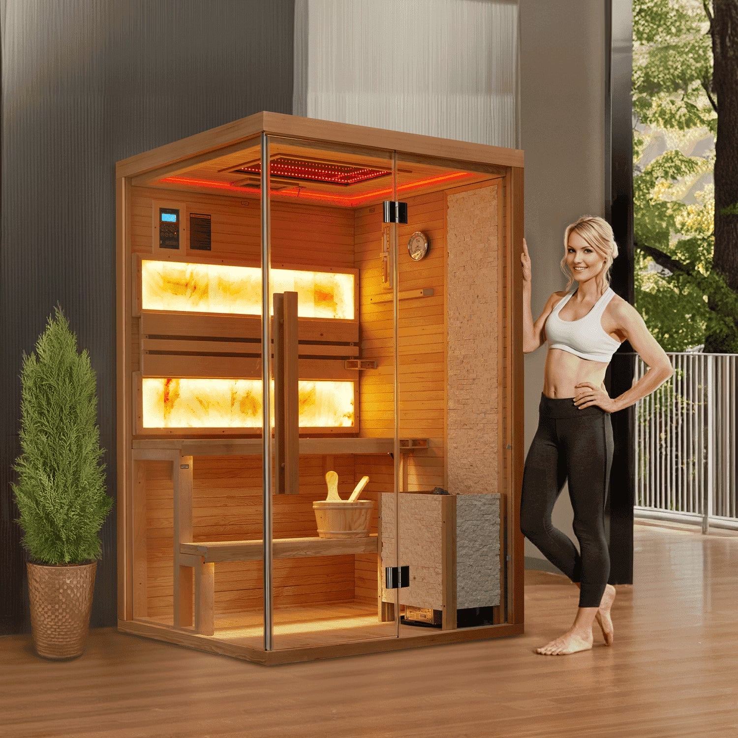 2-4 Person Steam Sauna, Traditional Sauna for Home, Home Spa Sauna, Indoor Sauna