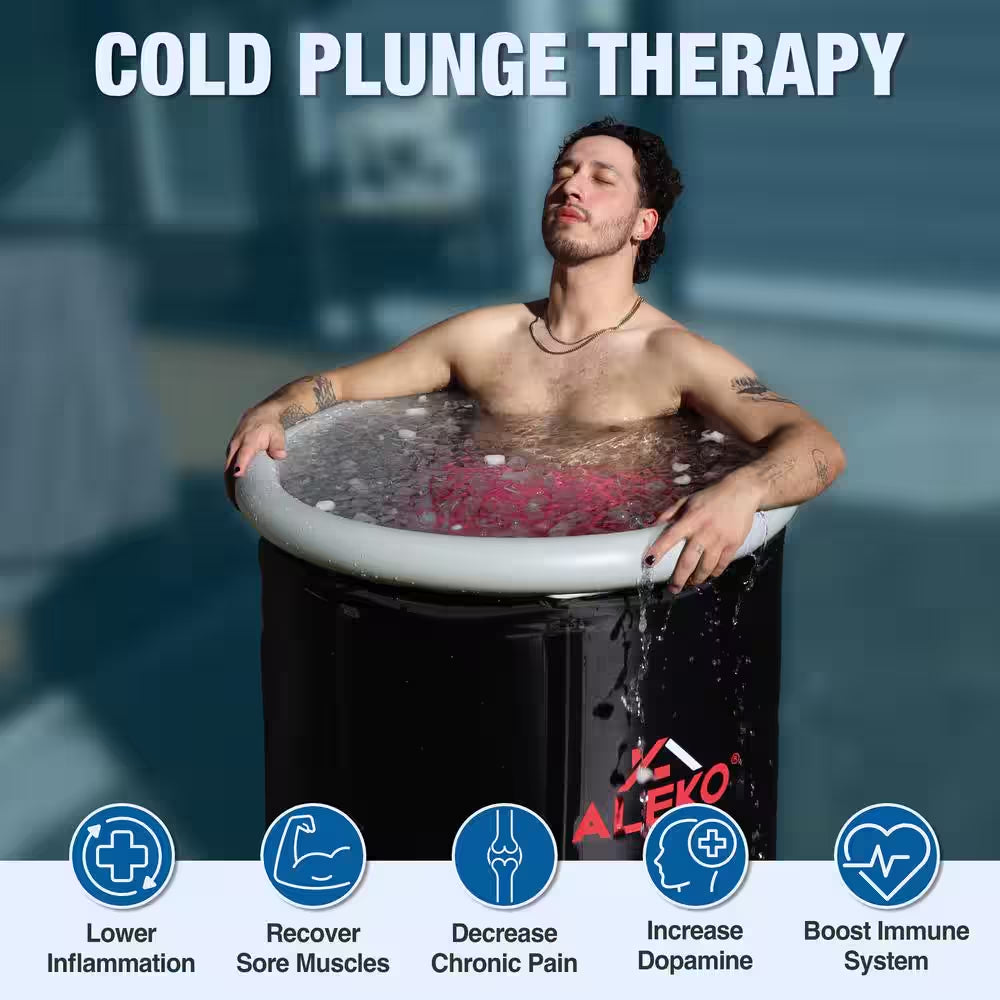 Portable Ice Bath 1-Person 0-Jet Cold Tub/Hot Tub Spa with Cover and Carry Bag