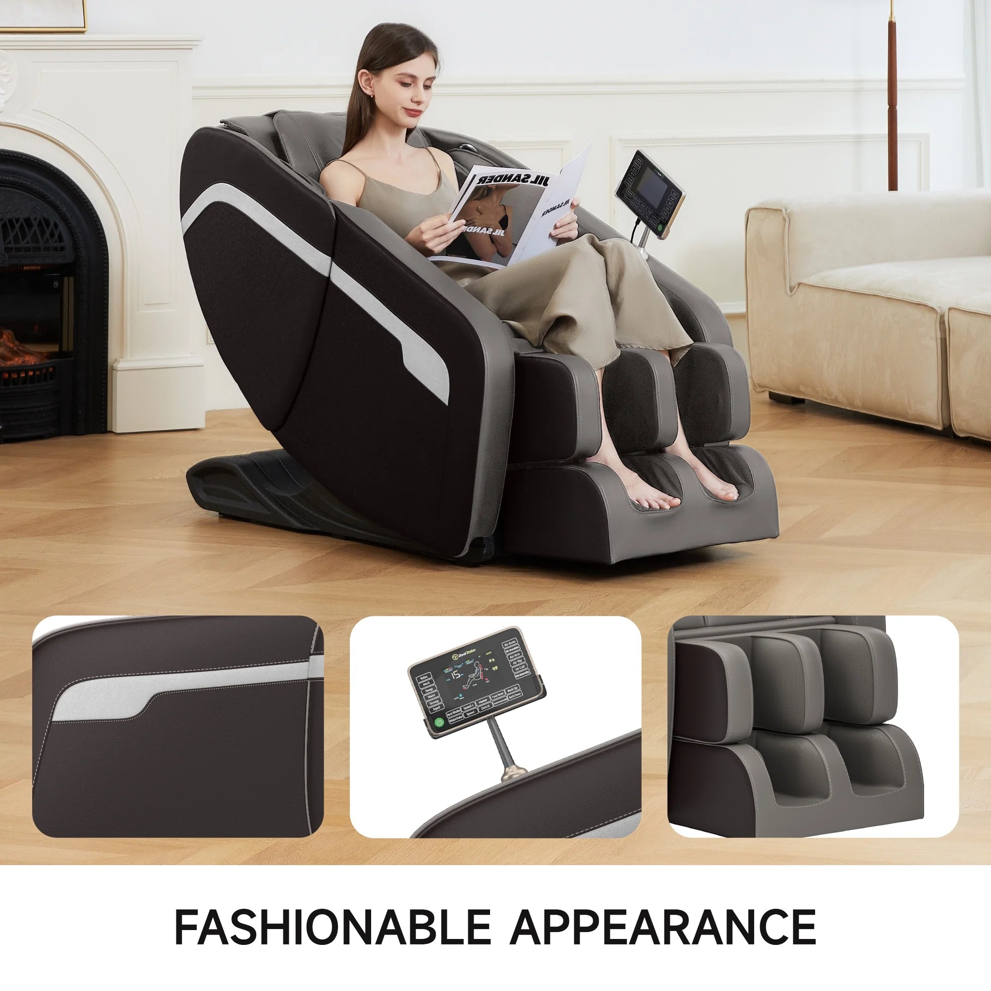 Massage Chair, Full Body Zero Gravity Massage Chair Recliner with Foot Massager, Brown