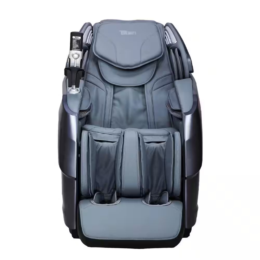 Rejuv Series Black Faux Leather Reclining 4D Massage Chair with Voice Recognition, Bluetooth Speakers and Heated Seat