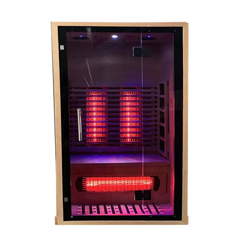 Full Spectrum Infrared Sauna Indoor Red Light Therapy Canadian Hemlock Wood Home Spa Saunas for 2 Person