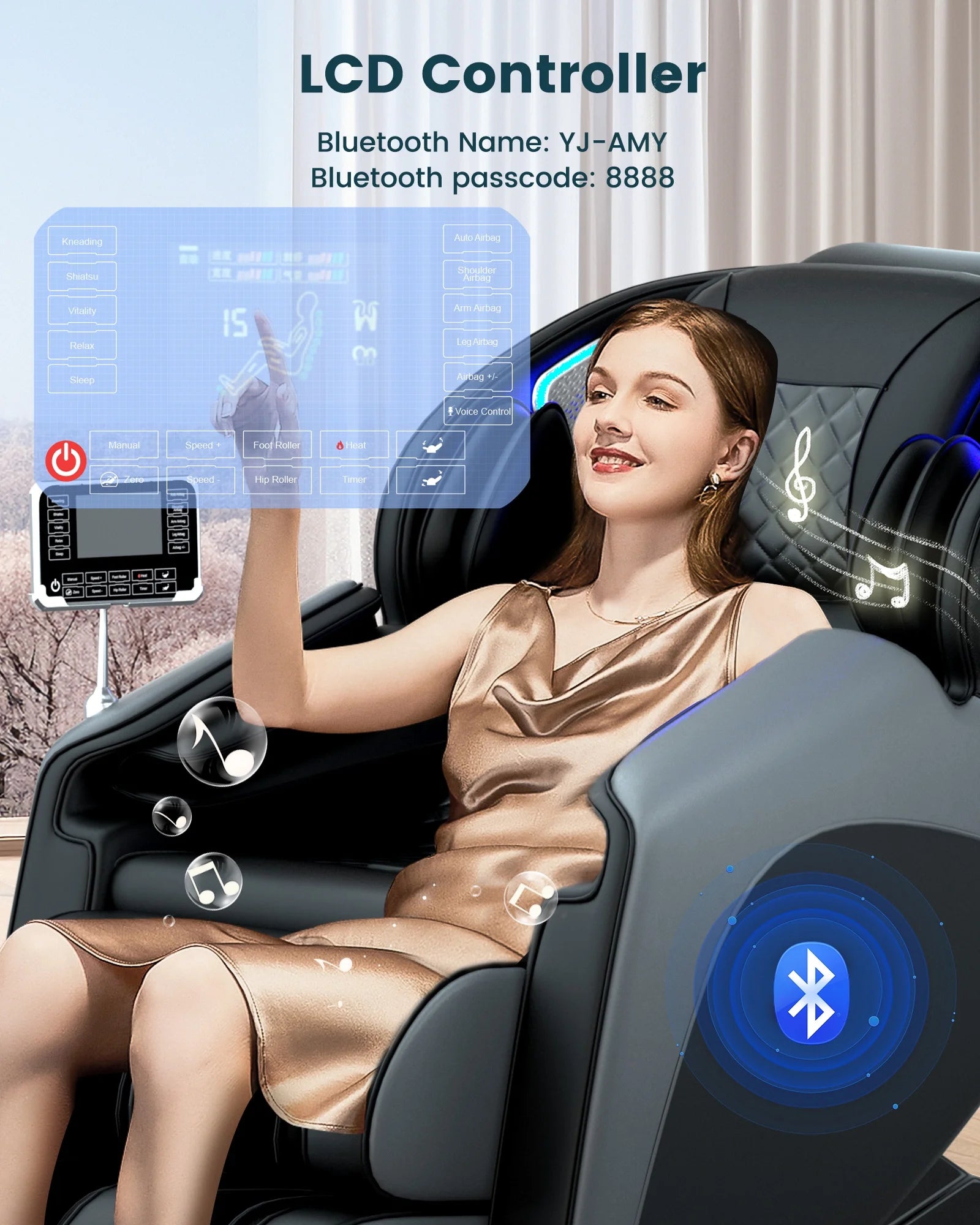 4D Massage Chair, Full Body Recliner with Zero Gravity, Heating