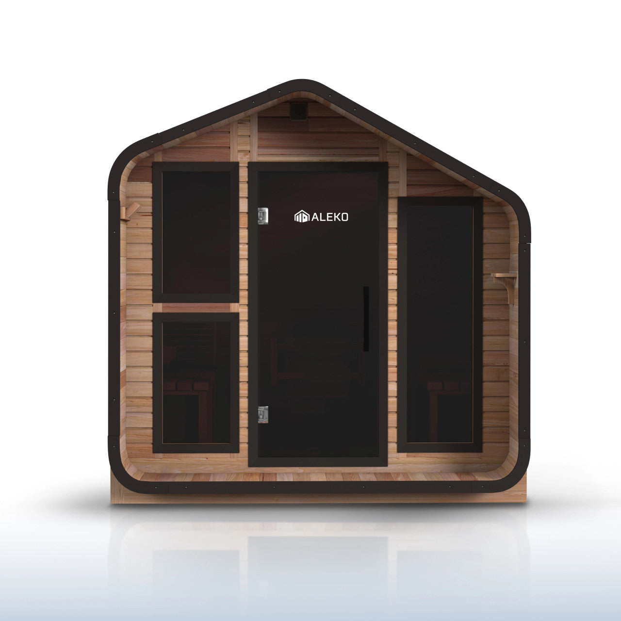 Bluet 6-Person Outdoor Red Cedar Traditional Wet/Dry Sauna with Black Accents