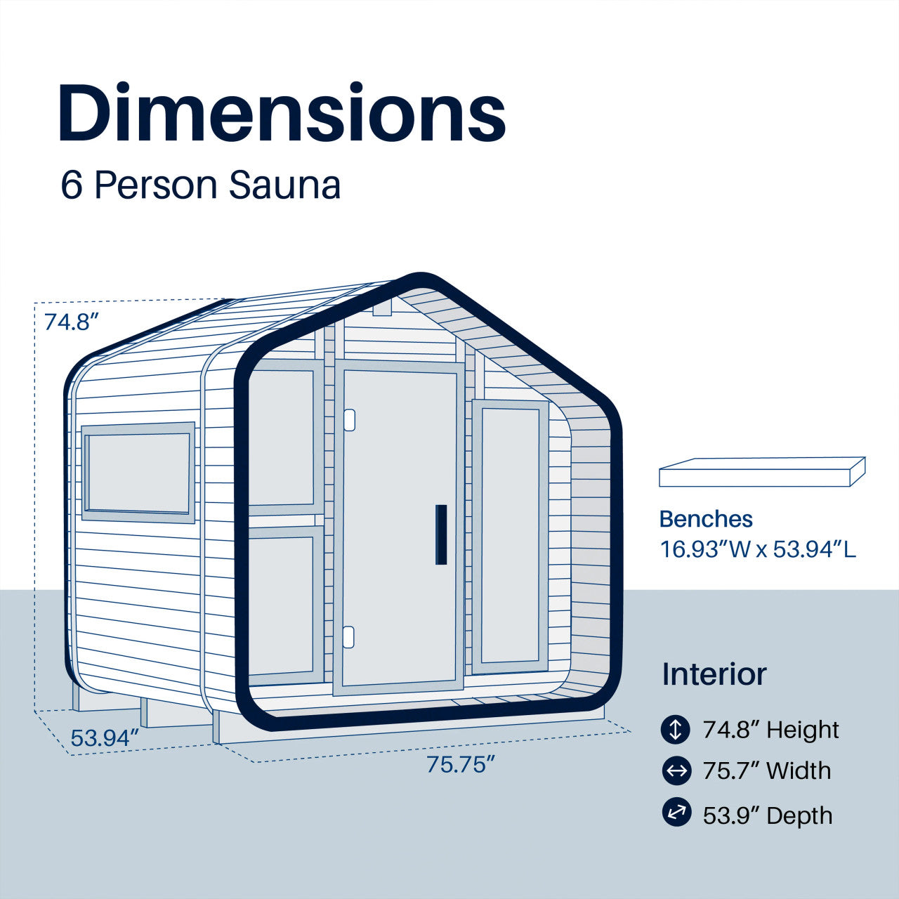 Bluet 6-Person Outdoor Red Cedar Traditional Wet/Dry Sauna with Black Accents