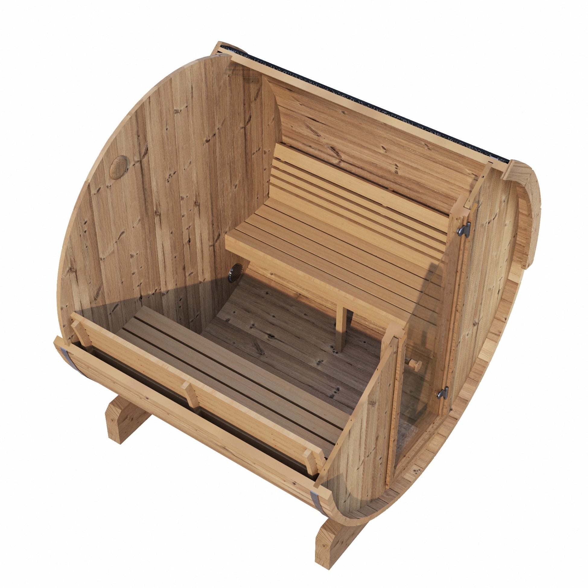 SaunaLife Model E7 4-Person Outdoor Barrel Sauna