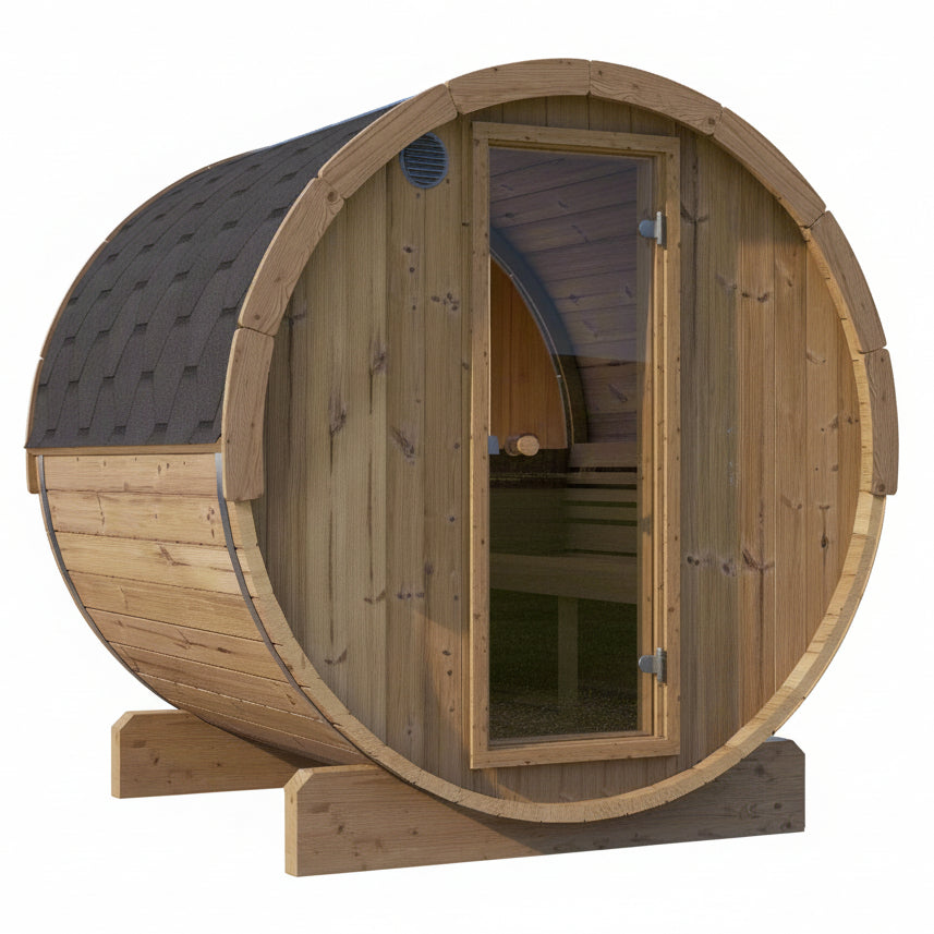 SaunaLife Model E7W 4-Person Outdoor Barrel Sauna