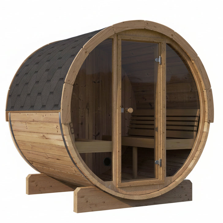 SaunaLife Model E8G 6-Person Outdoor Barrel Sauna