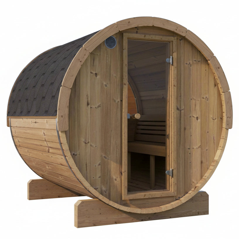 SaunaLife Model E8W 6-Person Outdoor Barrel Sauna