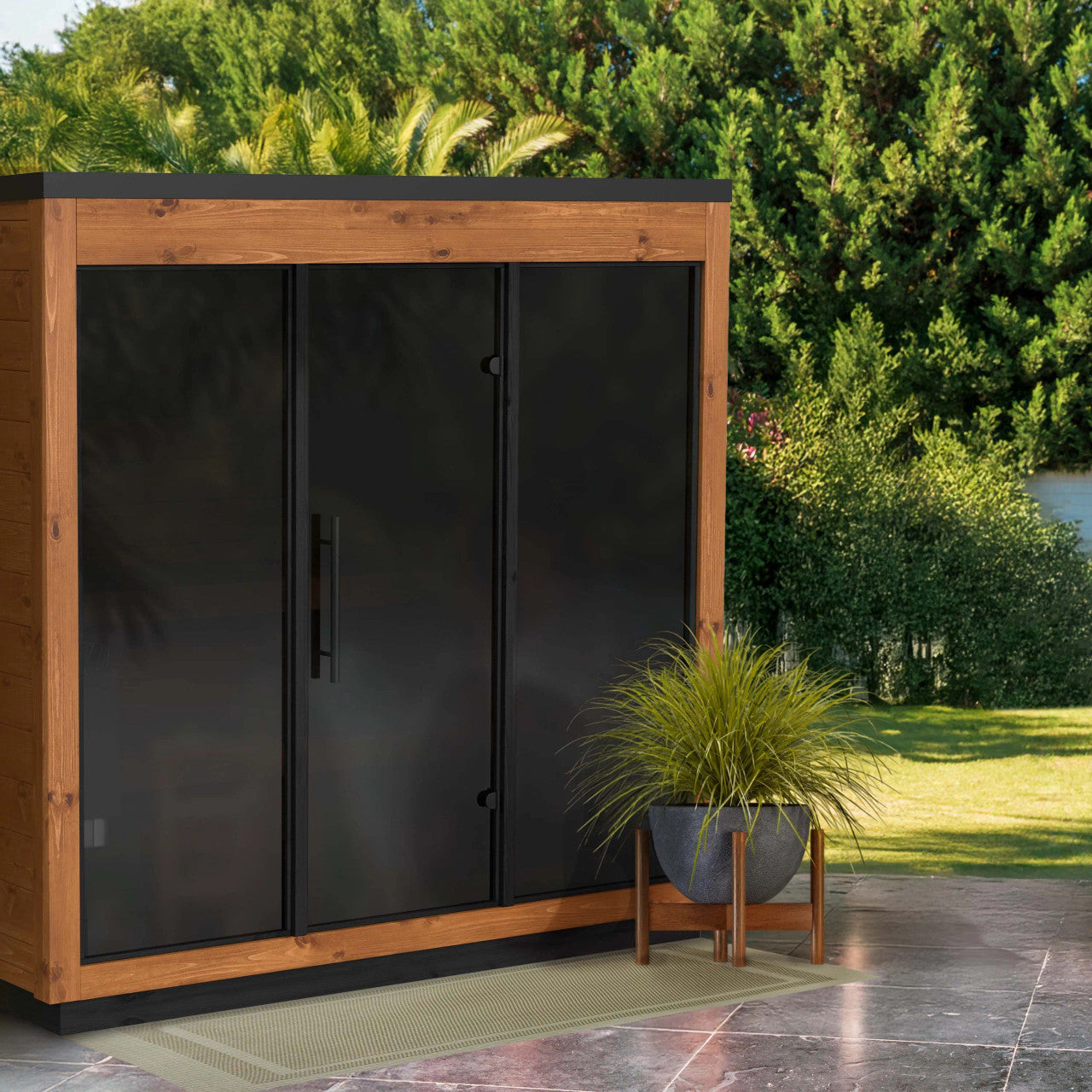 Aris 4-Person Outdoor Thermowood Traditional Wet/Dry Sauna