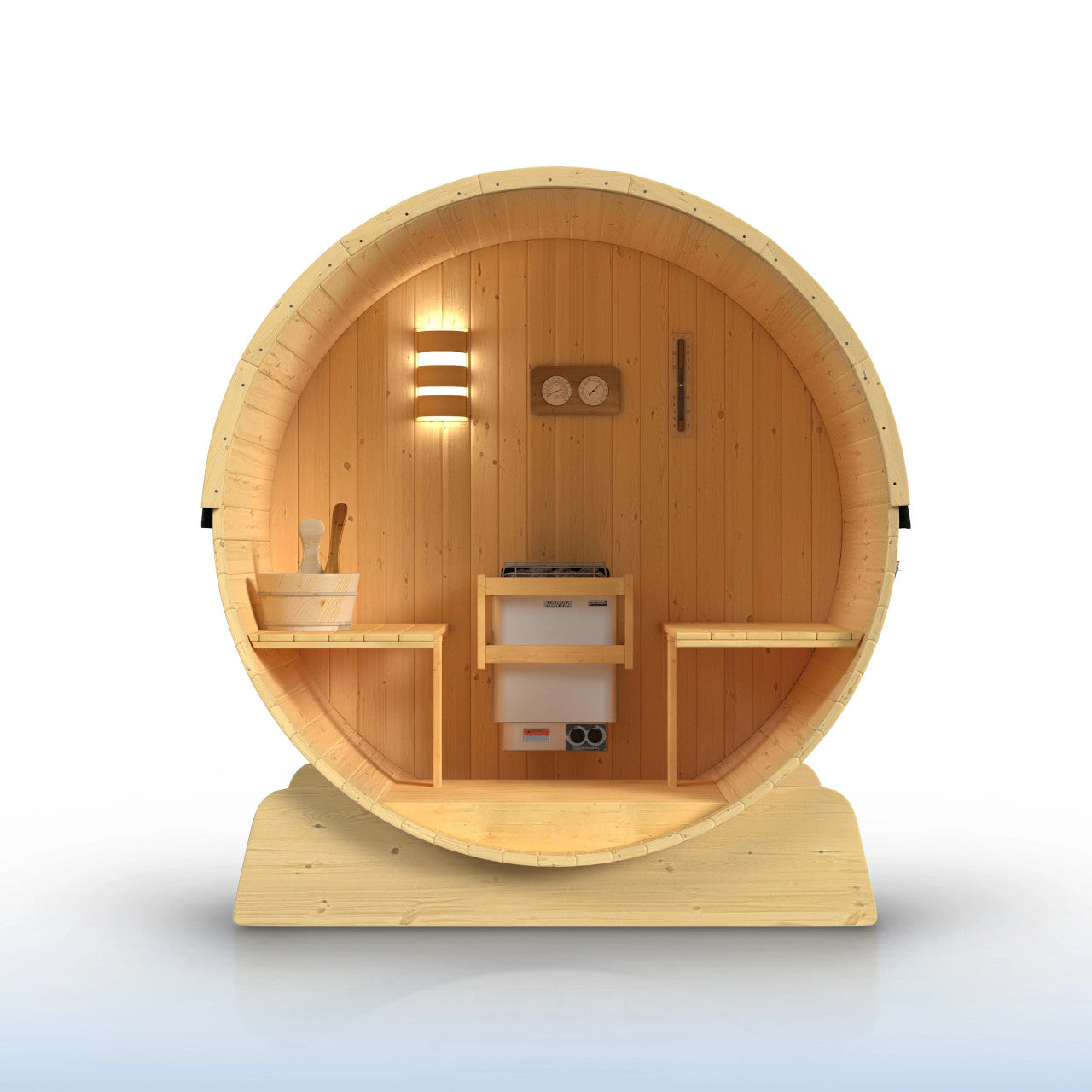 Anémona 3-4 Person Outdoor Finland Pine Traditional Barrel Wet/Dry Sauna