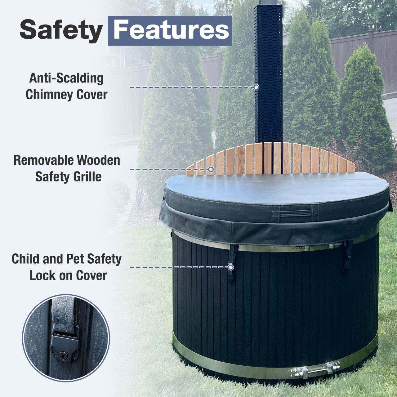 Stainless Steel Hot Tub & Cold Plunge Tub with Wood-Fired Heater – 1-3 People