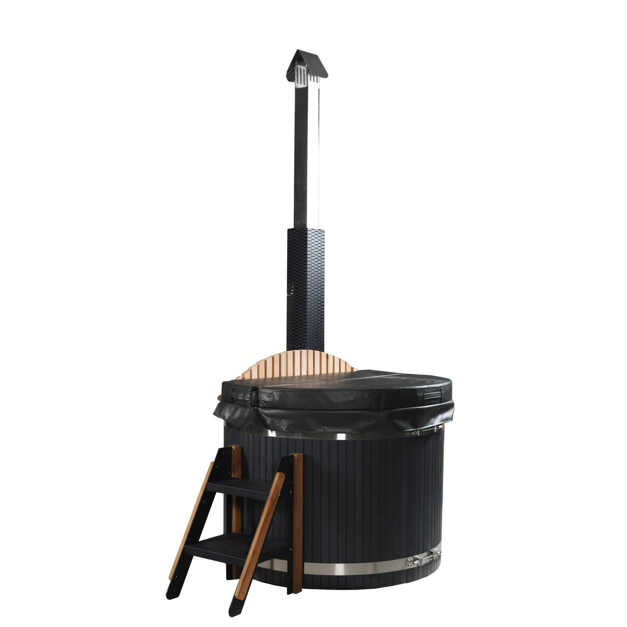 Stainless Steel Hot Tub & Cold Plunge Tub with Wood-Fired Heater – 1-3 People