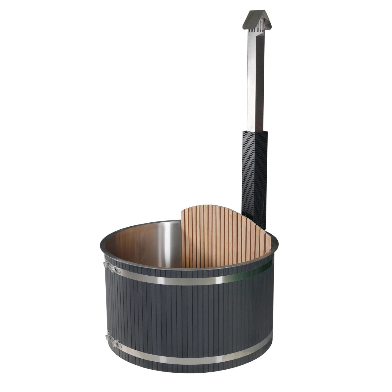 Stainless Steel Hot Tub & Cold Plunge Tub with Wood-Fired Heater – 3-5 People