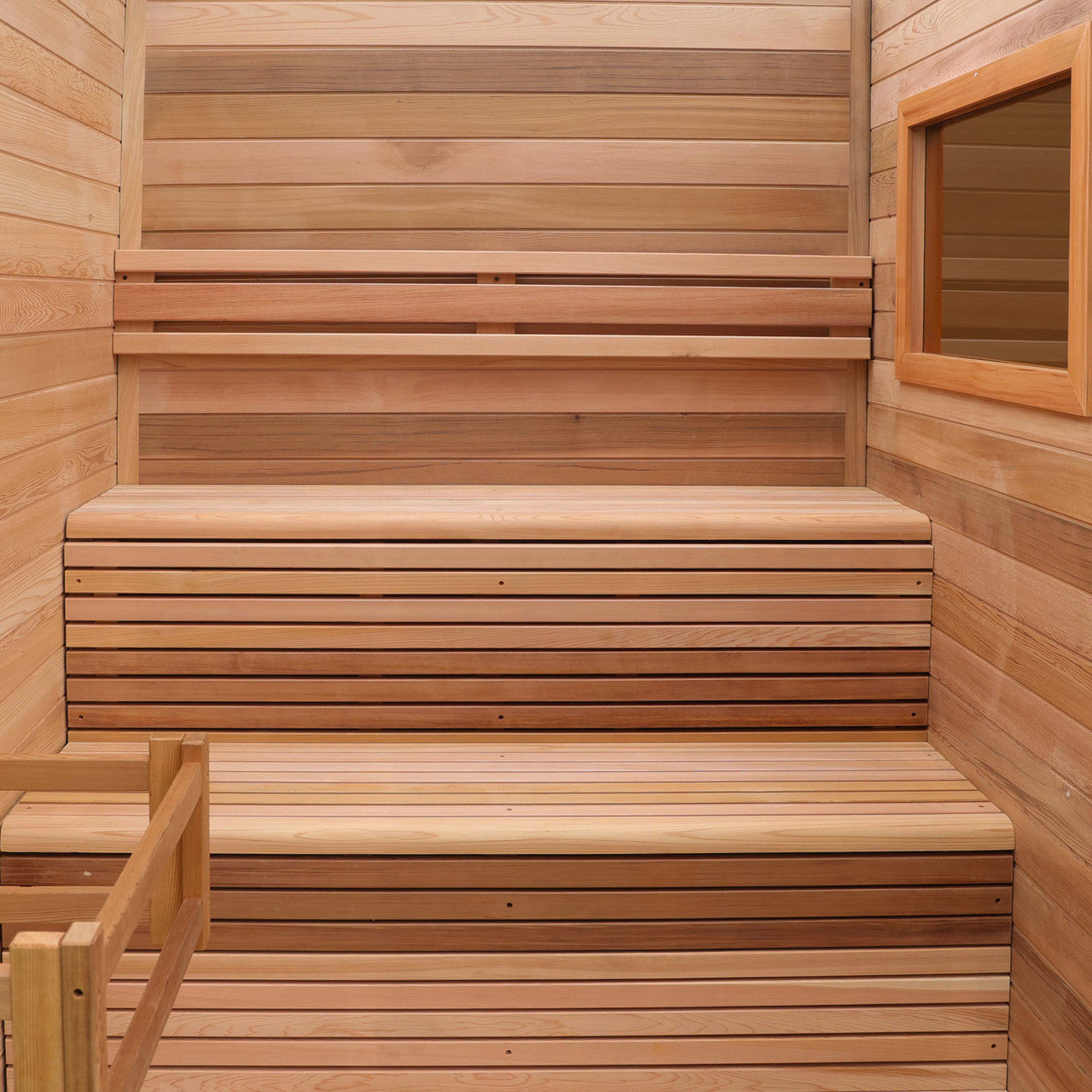 Selenia 4-Person Outdoor Red Cedar Traditional Wet/Dry Sauna with Black Accents