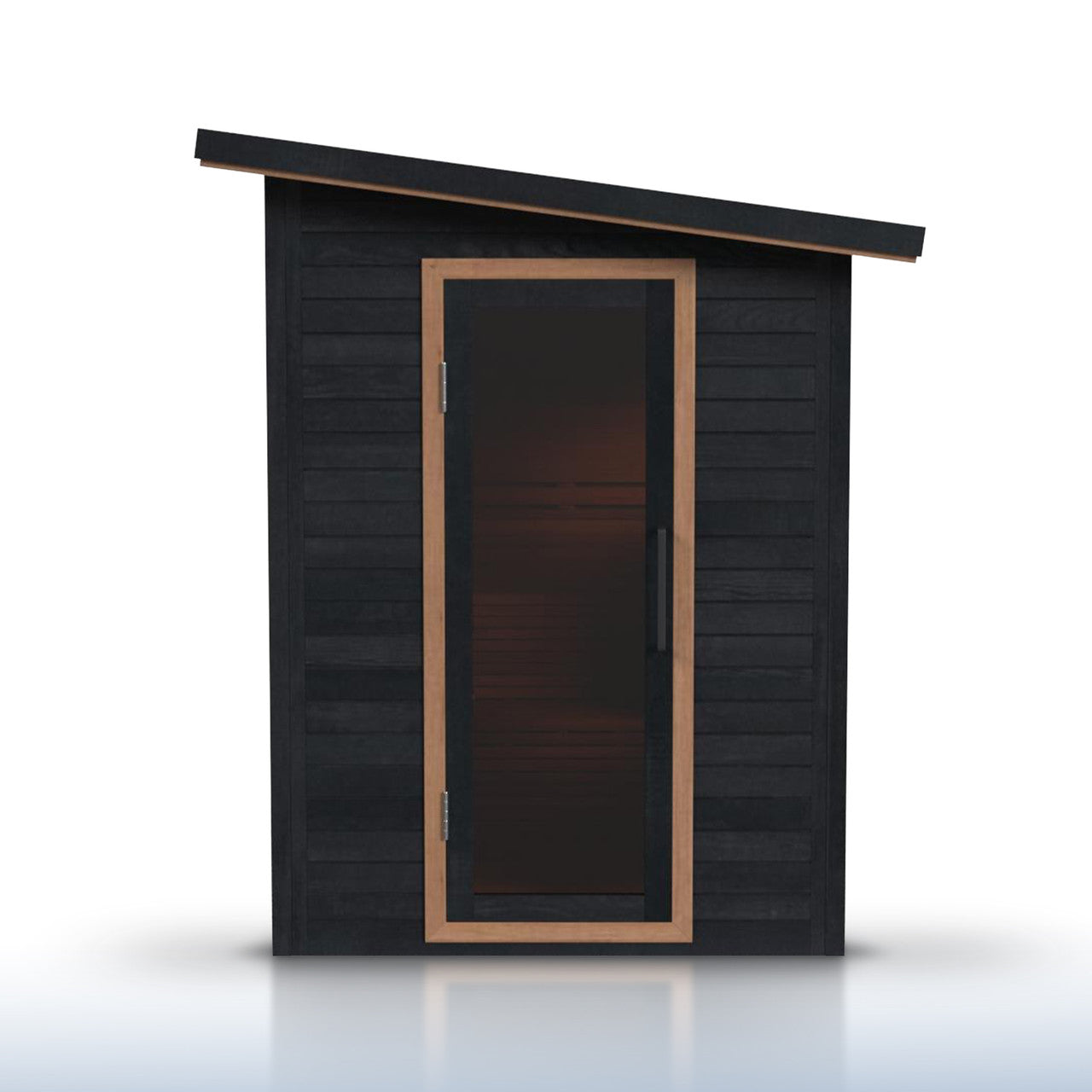 Selenia 4-Person Outdoor Red Cedar Traditional Wet/Dry Sauna with Black Accents